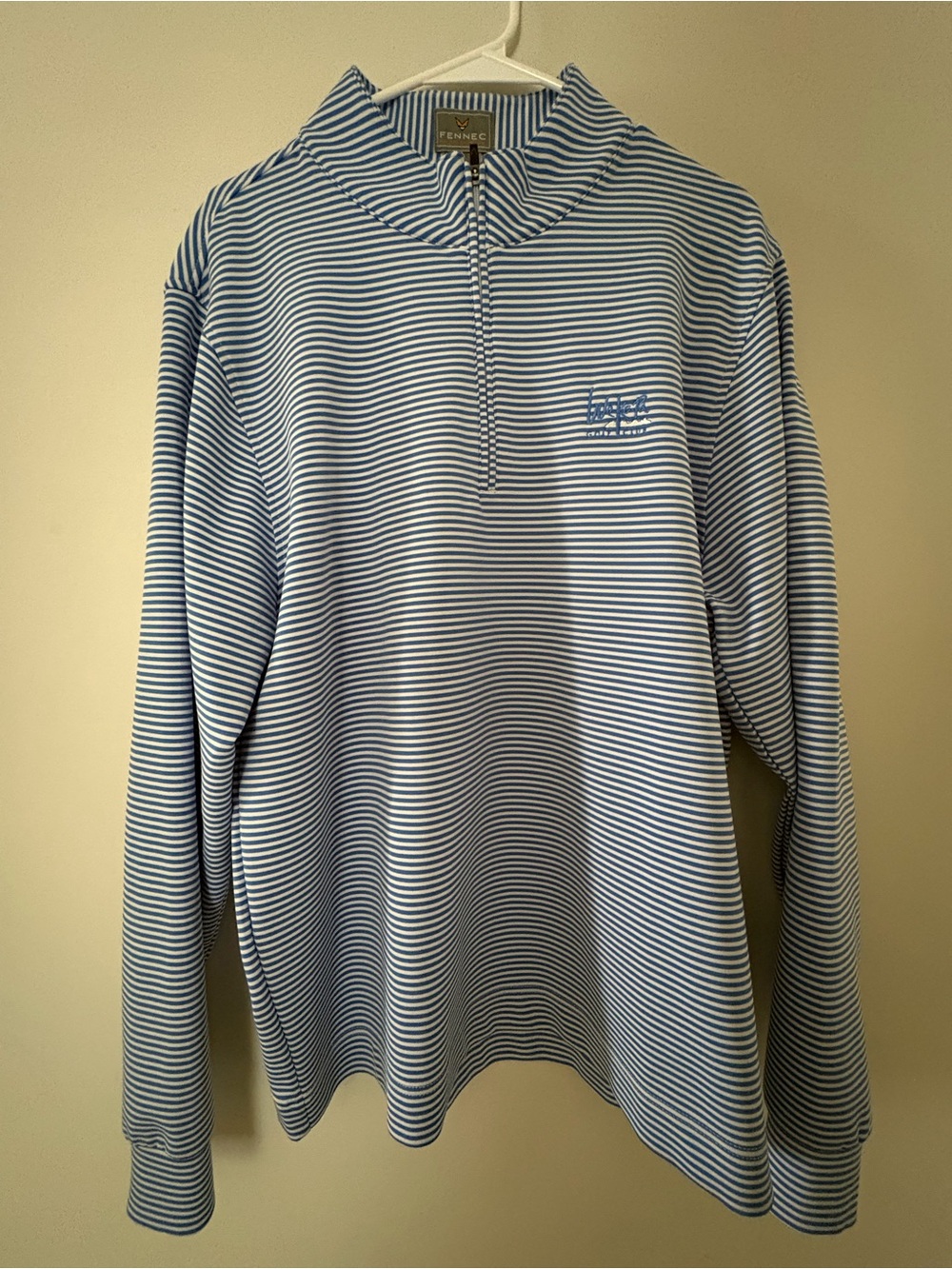 Fennec We-Ko-Pa Golf Club Blue & White Striped Half-Zip Long Sleeve Shirt